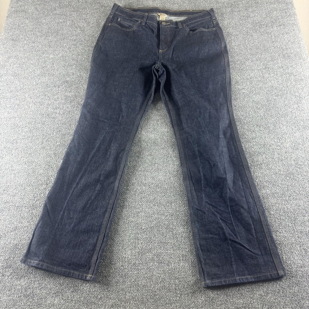 Duluth Trading Co. Jeans Womens 14x31 Blue Dark Wash Boot‎ Cut Stretch Denim